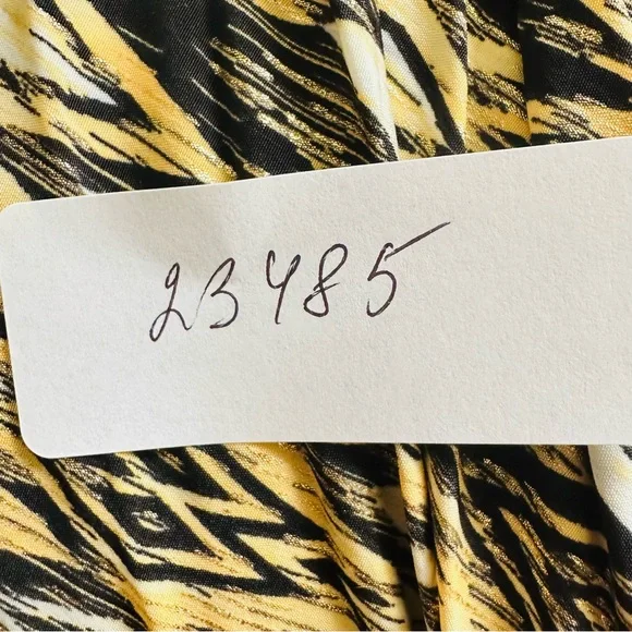 LulaRoe DeAnne Wrap Gold & Black Maxi Pleated Dress Size XL - Picture 10 of 10